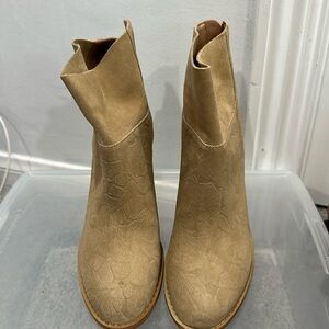 Anthropologie tan suede boots